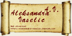Aleksandra Vaselić vizit kartica